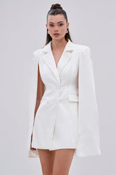 A LA MODE MINI BLAZER DRESS IN WHITE