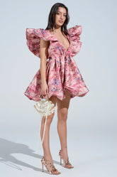 BELLE OF THE BALL PRINTED MINI DRESS