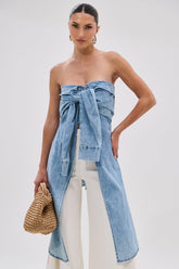 CRAZY FOR YOU DENIM BLOUSE