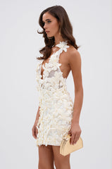 ASHLEY FLORAL MINI DRESS IN WHITE