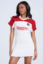 TEAM PLAYER SMOCKED JERSEY DRESS