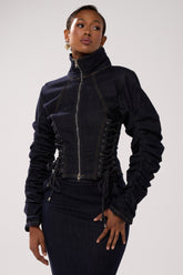 STRICTLY BUSINESS DENIM BLOUSE