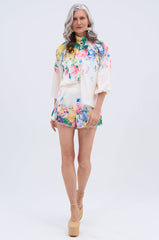 ROSE FLORAL BUTTON DOWN