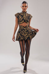 KAYLA BROCADE MINI SKIRT