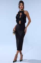 ALWAYS ON THE GUEST LIST MIDI DRESS