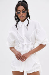 SHAR BUTTON DOWN WITH SIDE TIES