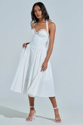 OFF TO BRUNCH POPLIN MIDI DRESS