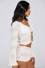 FREE OF LOVE TIE-FRONT TOP