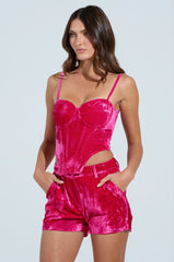 PRETTY IN PINK VELVET CORSET