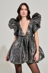 BELLE OF THE BALL METALLIC MINI DRESS