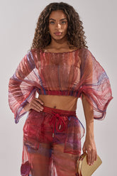 LETS LIVE IN THE MOMENT CHIFFON BLOUSE