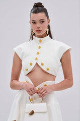 THINK ABOUT ME SLEEVELESS BLOUSE IN WHITE