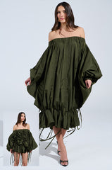 FREE AS CAN BE MINI DRESS IN OLIVE