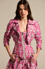 MILEY JACQUARD CROPPED MOTO