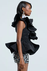 MS FASHIONISTA SLEEVELESS RHINESTONE BLOUSE