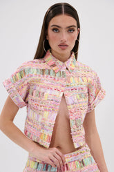 VERONICA TWEED PLAID BLOUSE