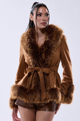 SUEDE KENZY FUR TRIM MOTO