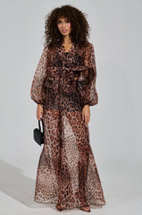 CHEETAH GIRL TIE FRONT BLOUSE