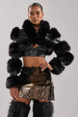 LOVERGIRL ULTRA CROP FUR TRIM MOTO