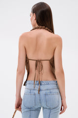 LEXI SATIN COWL NECK BLOUSE