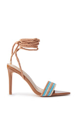 MANSON BROWN ROPE STIELTTO WRAP UP SANDAL