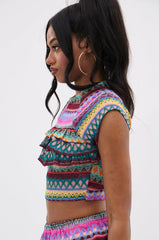 COLORFUL LIFE RUFFLE BLOUSE