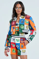 SLIGHT FLEX PATCHWORK BOMBER