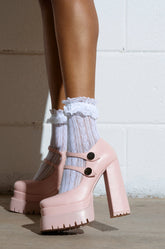 AZALEA WANG VIOLINA PINK CHUNKY PLATFORM PUMP
