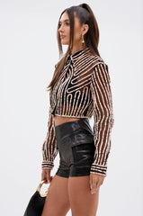 EVA LONG SLEEVE BUTTON DOWN STRIPED SHIRT