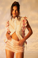 FLOWER POWER BUTTON DOWN TOP