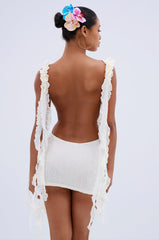 NEVER BASIC RUFFLED MESH MINI DRESS