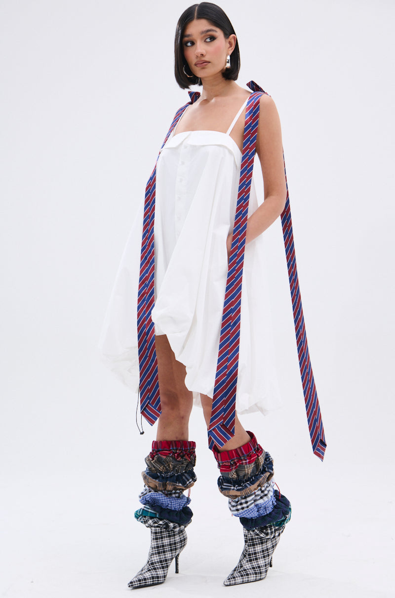 OFFICE SIREN POPLIN MINI DRESS