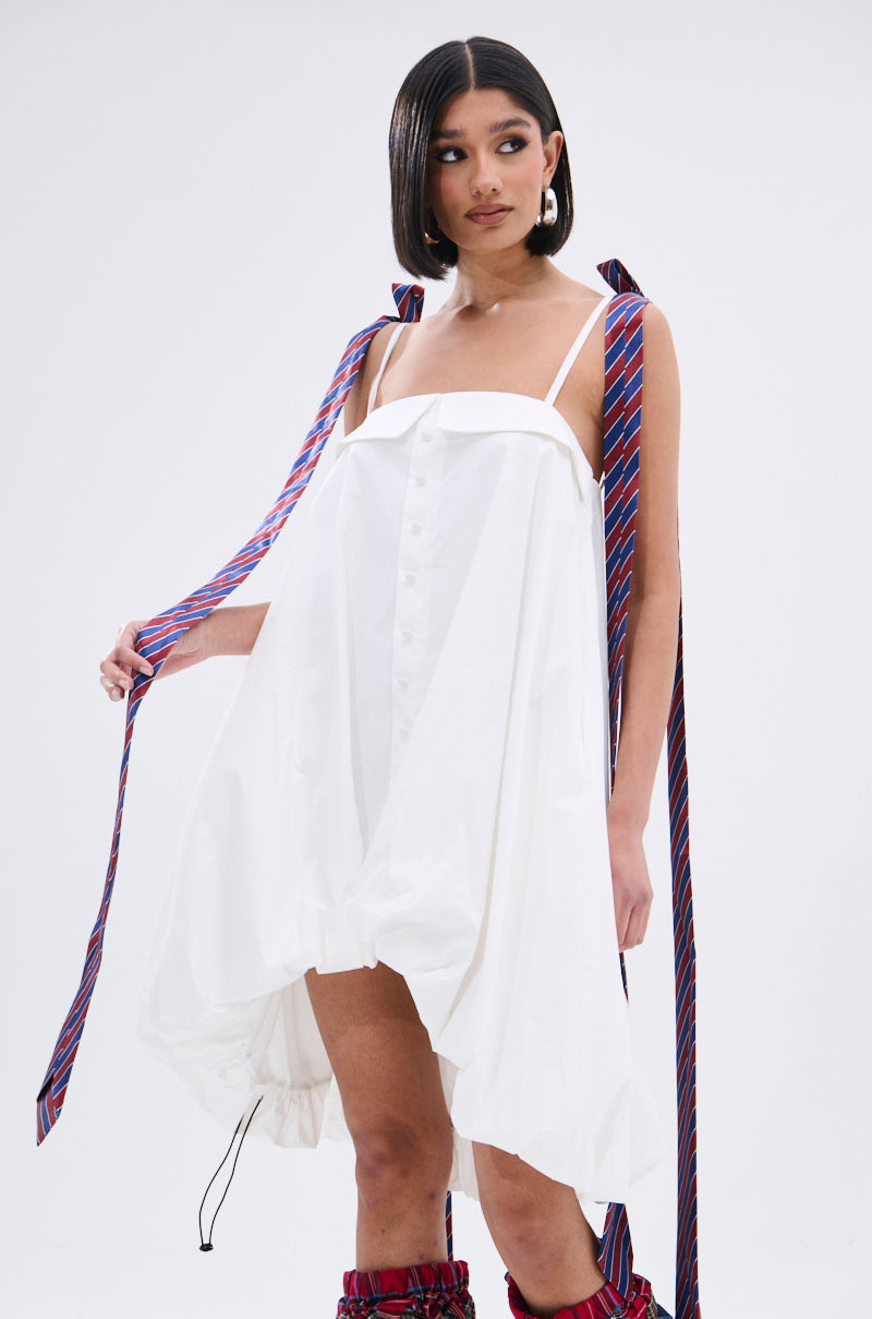 OFFICE SIREN POPLIN MINI DRESS