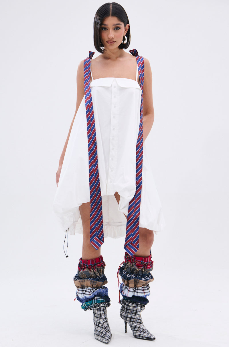 OFFICE SIREN POPLIN MINI DRESS