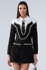 HIGH CLASS MINI DRESS WITH A TIE