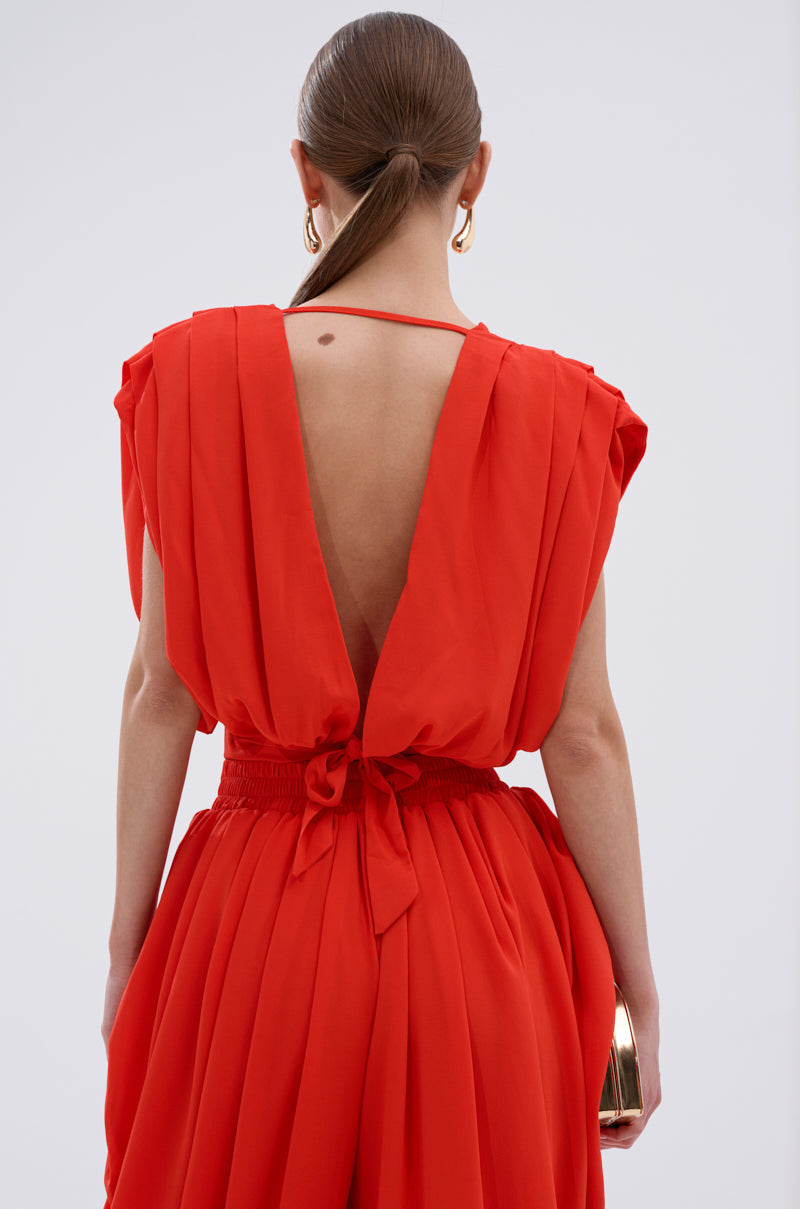 READY TO DANCE SLINKY BLOUSE IN ORANGE