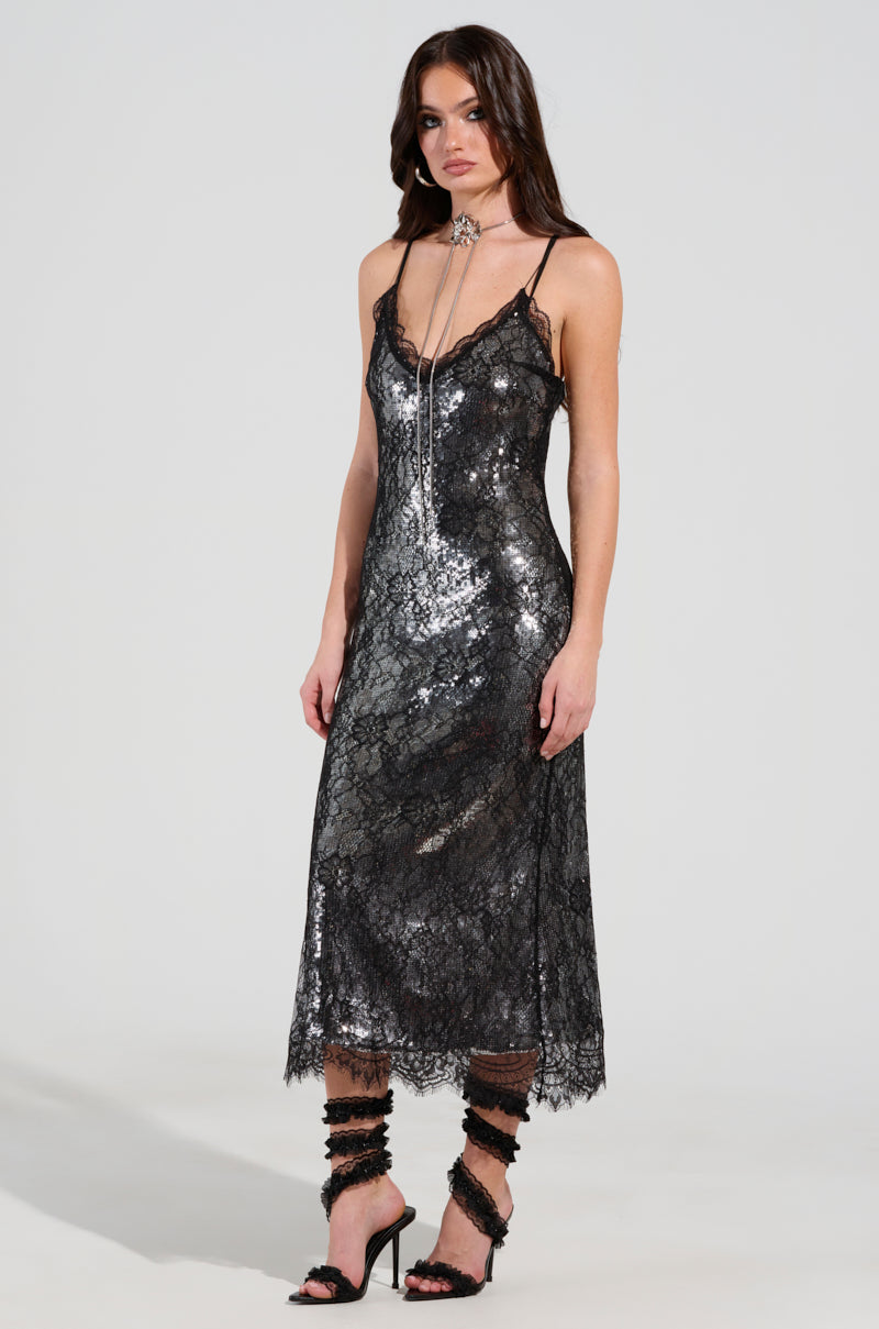 TWO IS BETTER THAN ONE LACE LAYERED MIDI DRESS