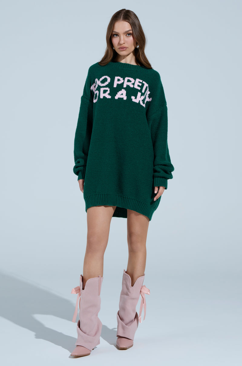 TOO PRETTY PRINTED SWEATER DRESS