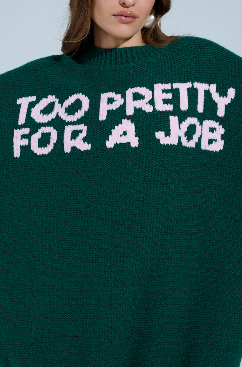 TOO PRETTY PRINTED SWEATER DRESS