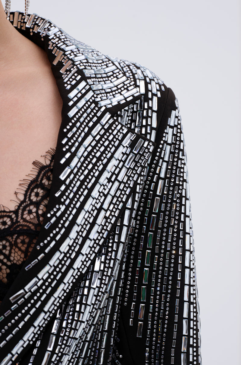 MILA EMBELLISHED BLAZER IN BLACK