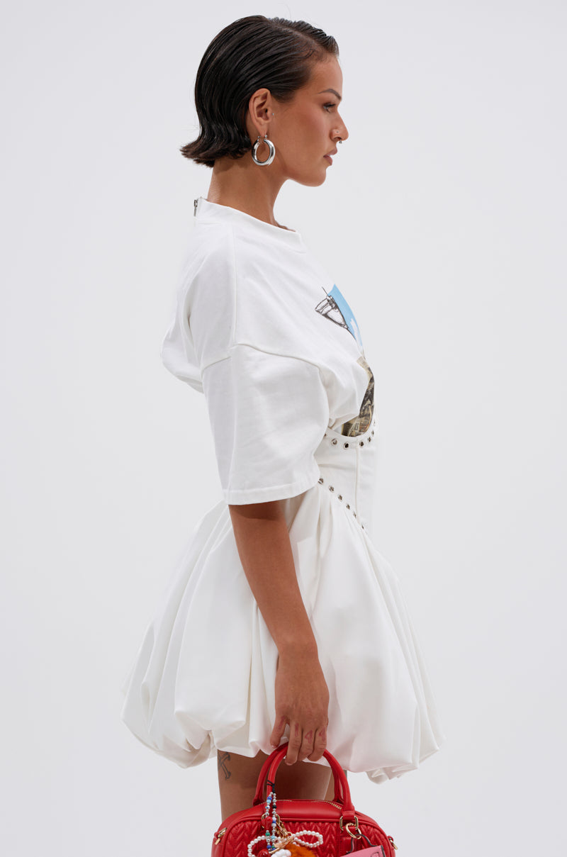 COOL GIRL LOADING MINI DRESS WITH GRAPHIC TEE ATTACHED