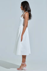 OFF TO BRUNCH POPLIN MIDI DRESS