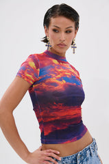 HEAD IN THE CLOUDS MESH SHORT SLEEVE TEE