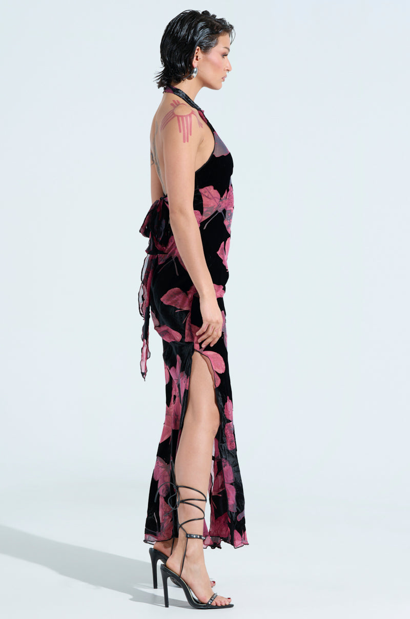 YOU GIVE ME BUTTERFLIES MESH MAXI DRESS