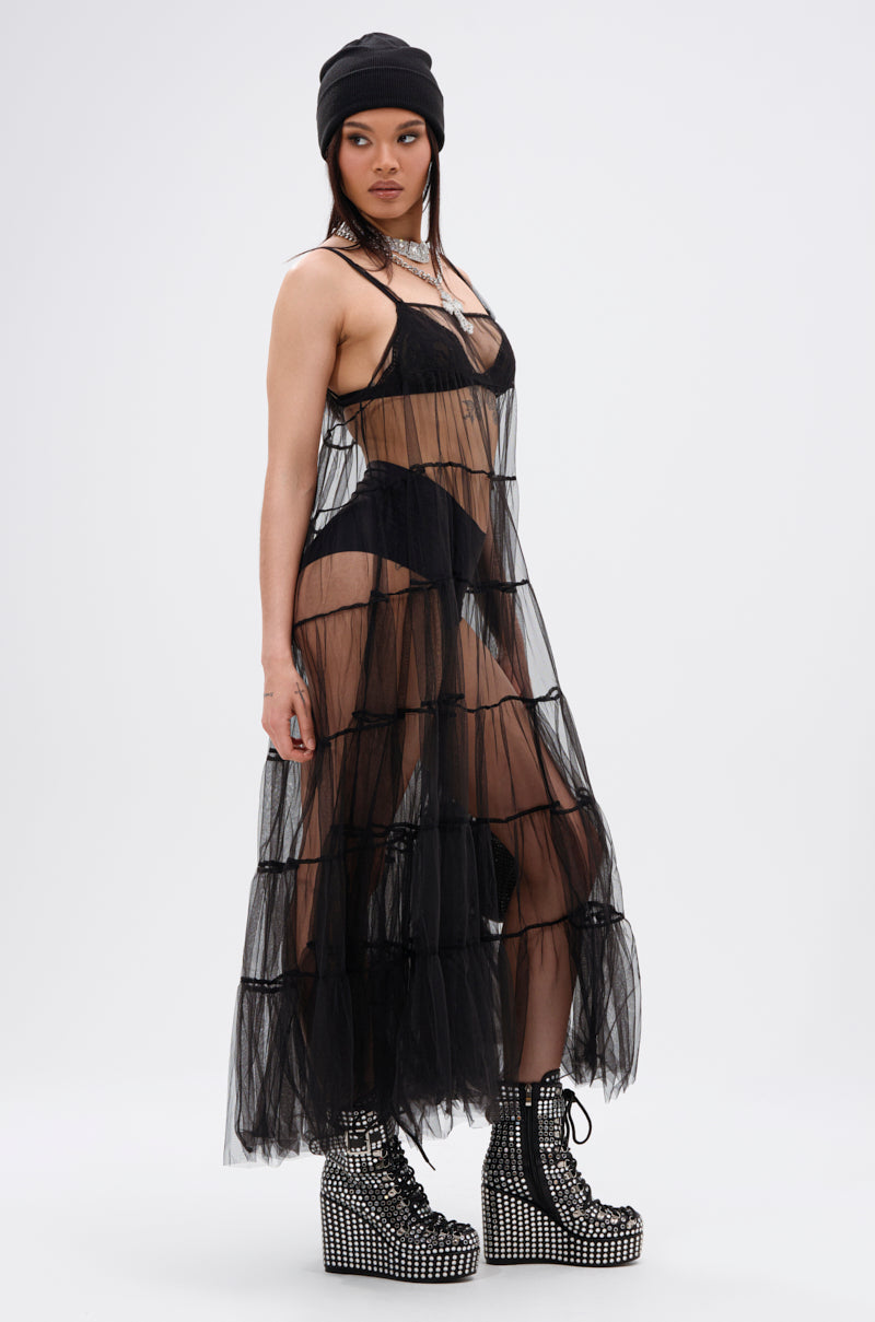PERFECT FOR LAYERING TULLE MAXI DRESS