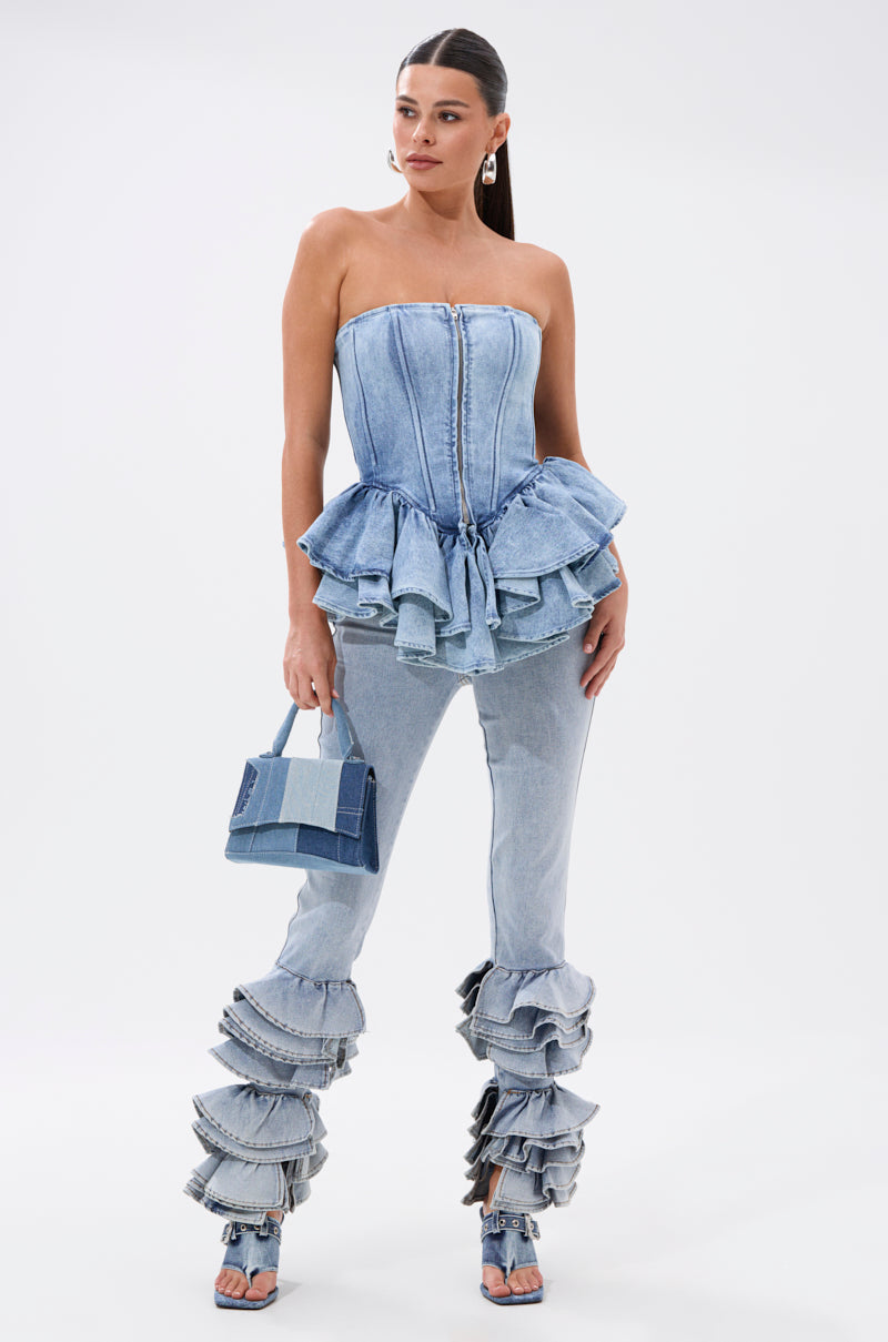 NOT ENOUGH RUFFLE DENIM