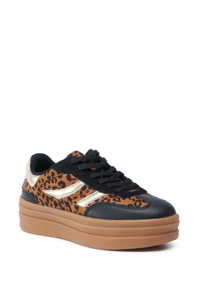 AZALEA WANG ALPACA MULTI LEOPARD PLATFORM SNEAKER