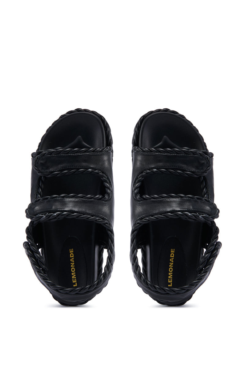 CAPE COD BLACK BRAIDED SANDAL