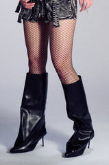 AZALEA WANG COUTURE CRAZY BLACK BUCKET BOOT