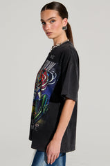 FIRST ROW MIDNIGHT RHINESTONE EMBELLISHED T-SHIRT
